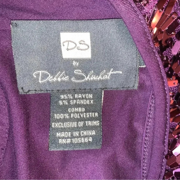 DS By Debbie Shuchat Tank Sleeveless Sequin High Neck Blouse M Purple Swiftie - Picture 9 of 10